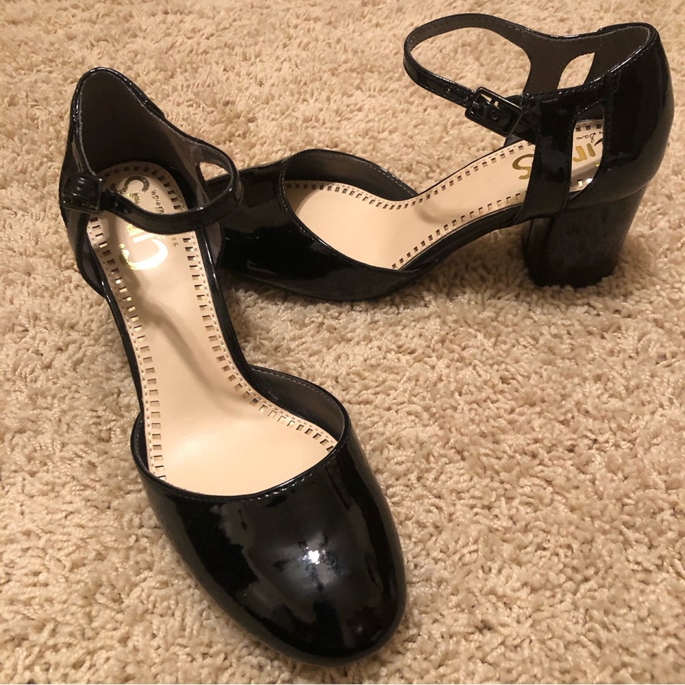 Circus Sam Edelman patent round-toe, ankle strap heeled pump- New Sz 6.5
